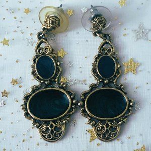 Vintage Green & Gold Earrings